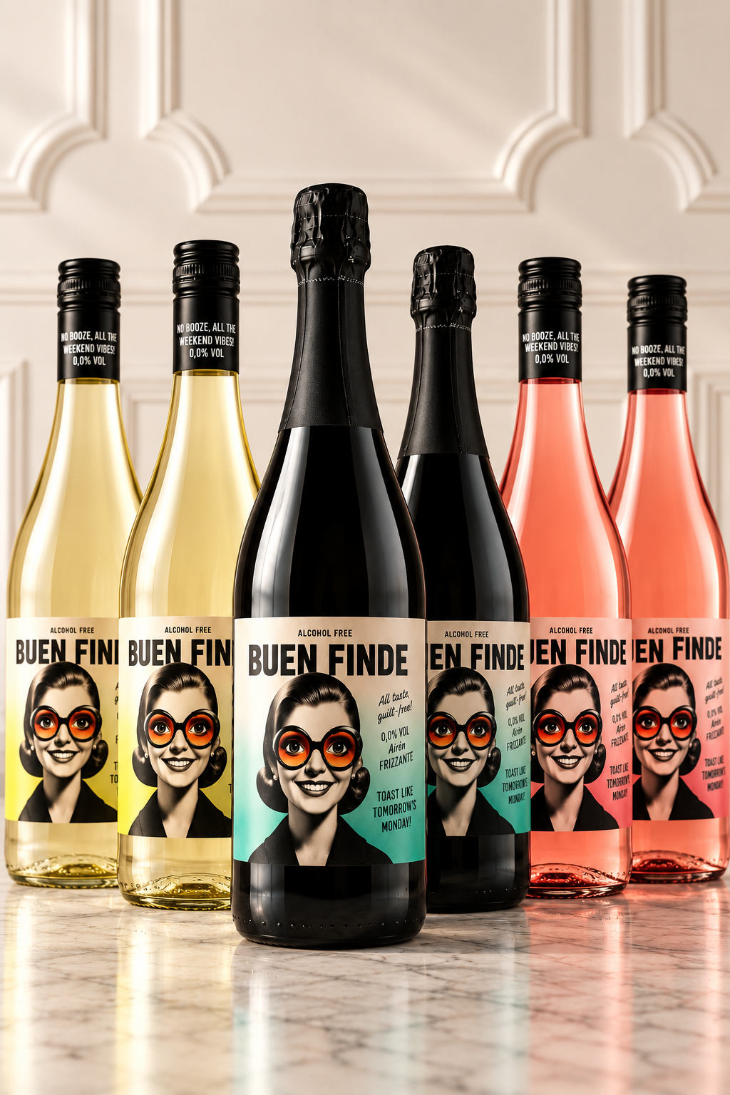 Pack Vino Blanco, Rosado y Frizzante Sin Alcohol Buen Finde