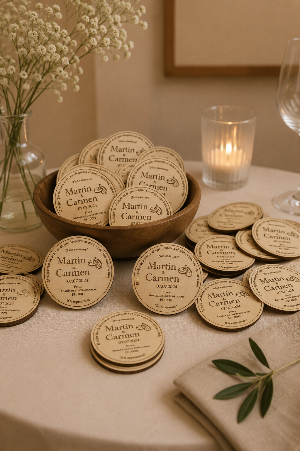 invitaciones de boda en madera