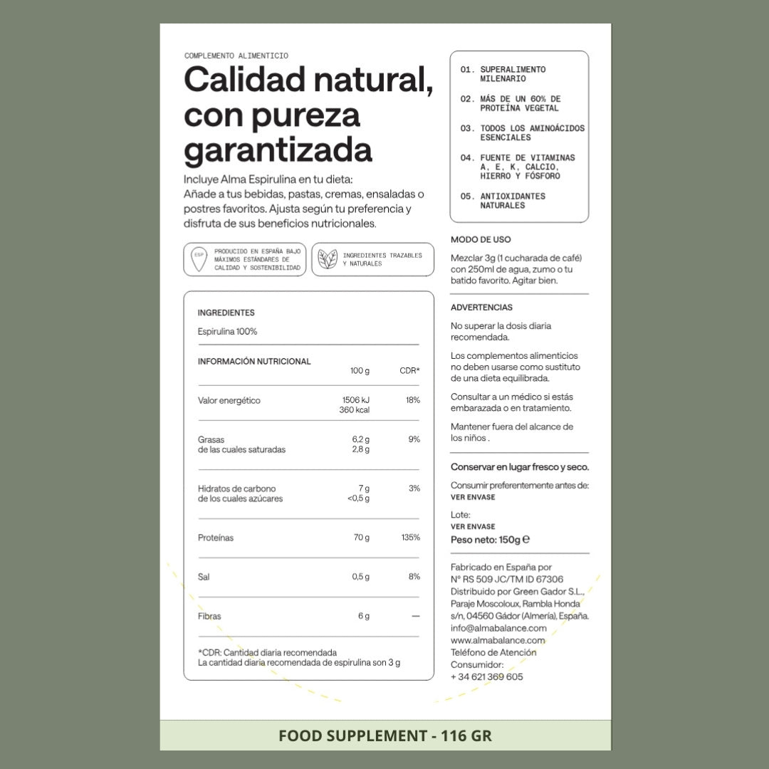 espirulina en polvo